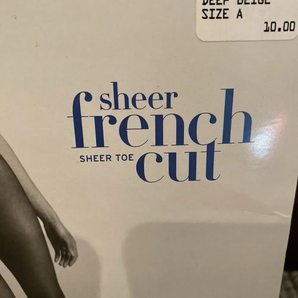 Nordstrom Sheer French Cut‎ sheer toe Deep Beige size A Pantyhose NOS